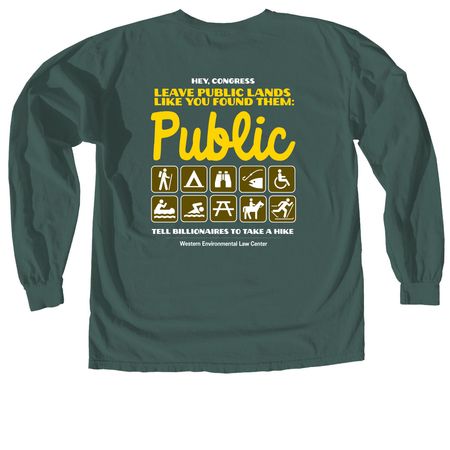 Keep Public Lands Public, a Blue Spruce Comfort Colors Long Sleeve Tee