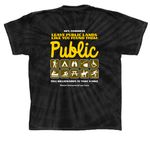 Keep Public Lands Public, a Black Classic Tie Dye Tee (back-view)
