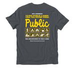 Keep Public Lands Public, a Terrain Grey Allmade Organic Cotton Unisex Tee (back-view)
