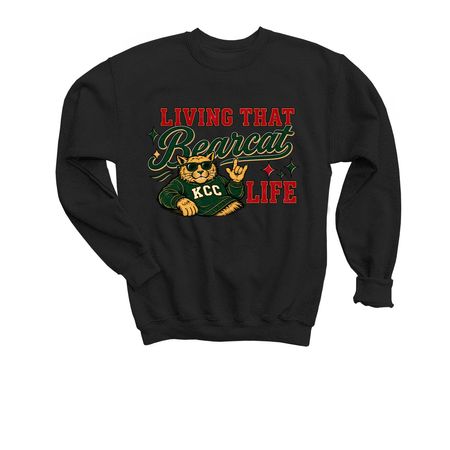Living That Bearcat Life, a Black Youth Crewneck Sweatshirt