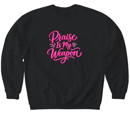 Praise is my weapon&nbsp;, a Black Softstyle Crewneck Sweatshirt