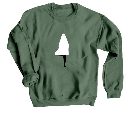 Haunted Tree, a Military Green Crewneck Sweatshirt