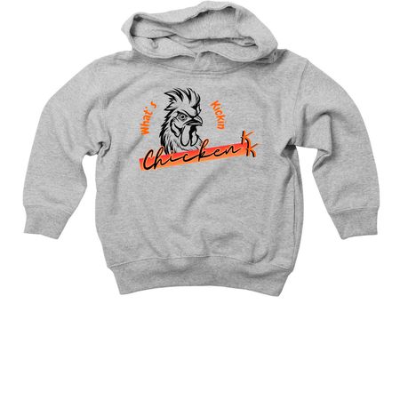 Toddler What's Kickin Chicken, a Heather Toddler Pullover Hoodie