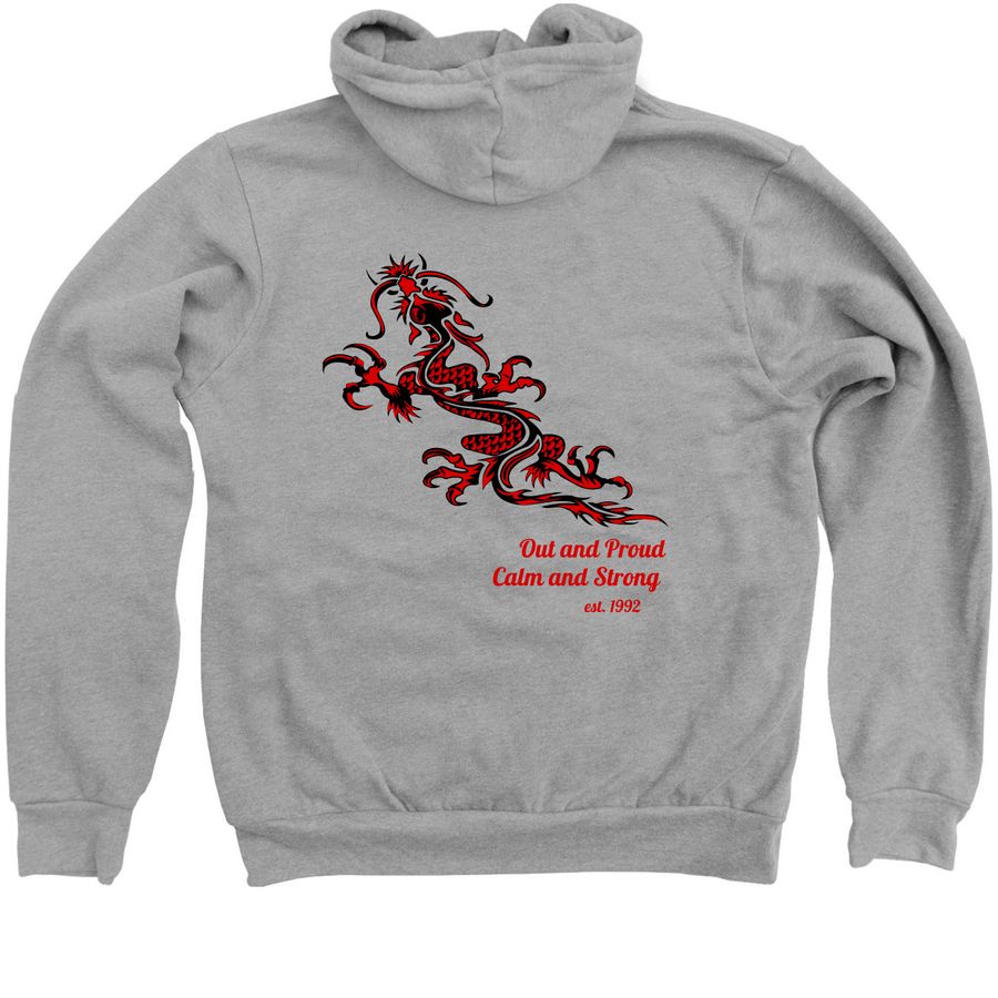 ADPC Dragon OutProudCalmStrong ZipUps &Shirts, a Athletic Heather Zip Up Hoodie (back-view)