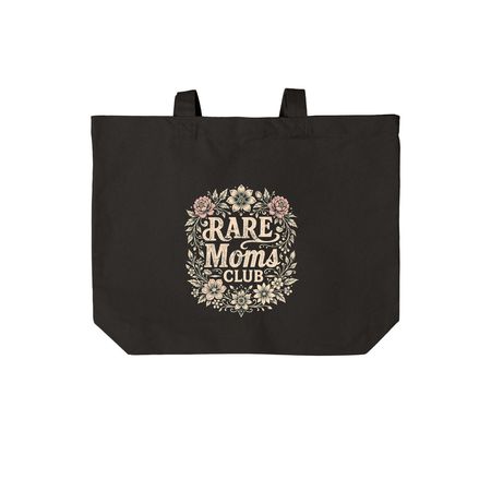 Rare Moms Club Tote - Cure GM1, a Deep Black Cotton Canvas Tote Bag