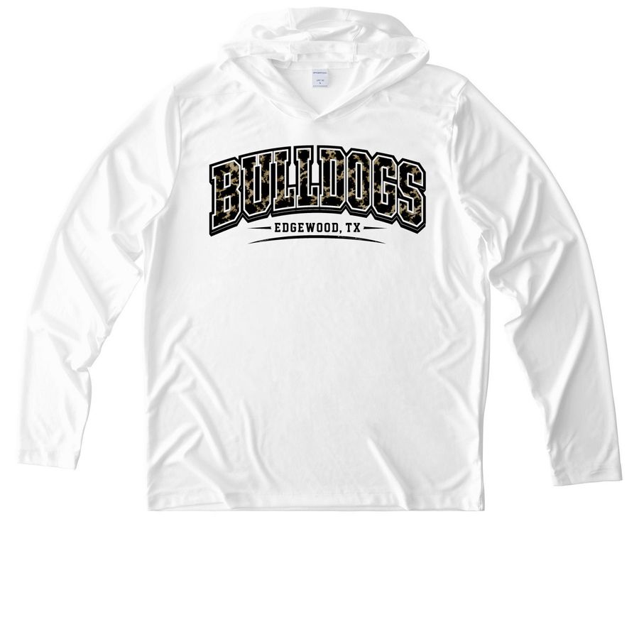 Bulldogs Camo, a White UV Performance Long Sleeve Hoodie