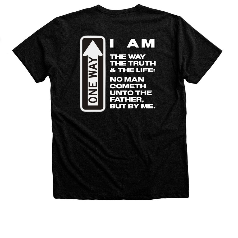 Not just a way: The Way, a Black Heather Premium Unisex Tee (back-view)