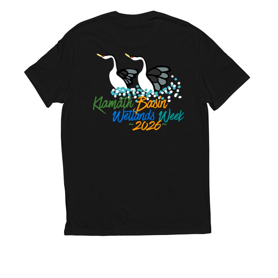 2026 Wetlands Week, a Deep Black Allmade Eco Triblend Unisex Tee (back-view)