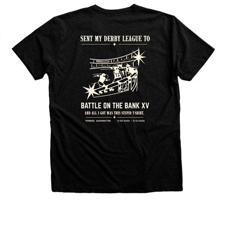 Sent My Derby League To..., a Black Heather Premium Unisex Tee (back-view)