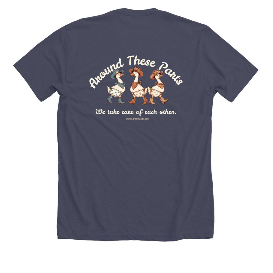 Roots of Resiliency, a Heather Midnight Navy Premium Unisex Tee (back-view)