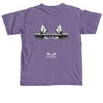 Typhoon Cancer fundraiser, a Grape Comfort Colors Unisex Tee (back-view)