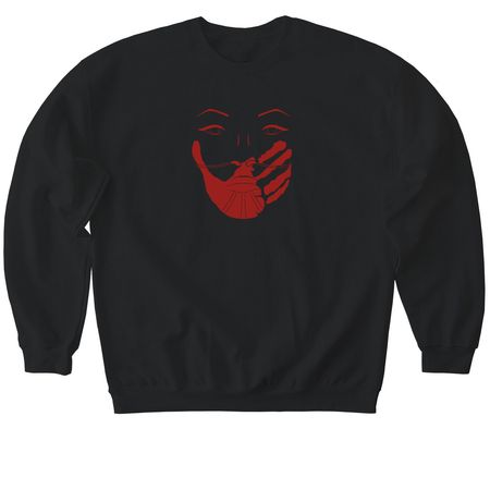 Handprint by Dustin Newman, a Black Softstyle Crewneck Sweatshirt