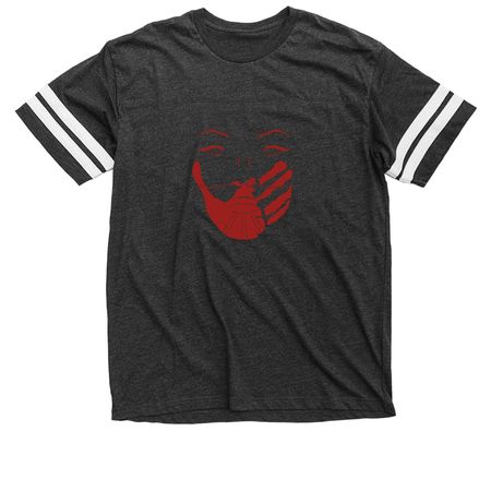 Handprint by Dustin Newman, a Vintage Smoke / White Football Jersey Tee