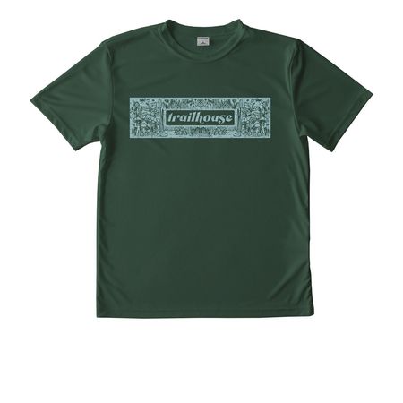 Nature Block Logo, a Forest Green Youth Performance Tee