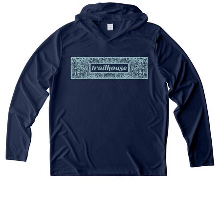 Nature Block Logo, a True Navy UV Performance Long Sleeve Hoodie