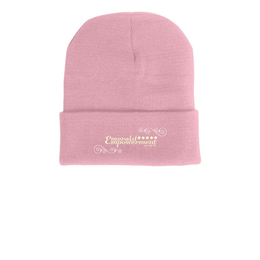 EE Beanie!, a Pink Printed Cuffed Beanie
