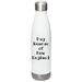 Sip and Support PRoNE, a White Stainless Steel Water Bottle (back-view)