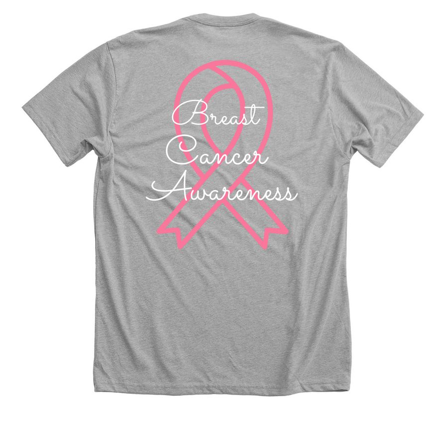 PINK FOR HEATHER&nbsp;, a Athletic Heather Premium Unisex Tee (back-view)