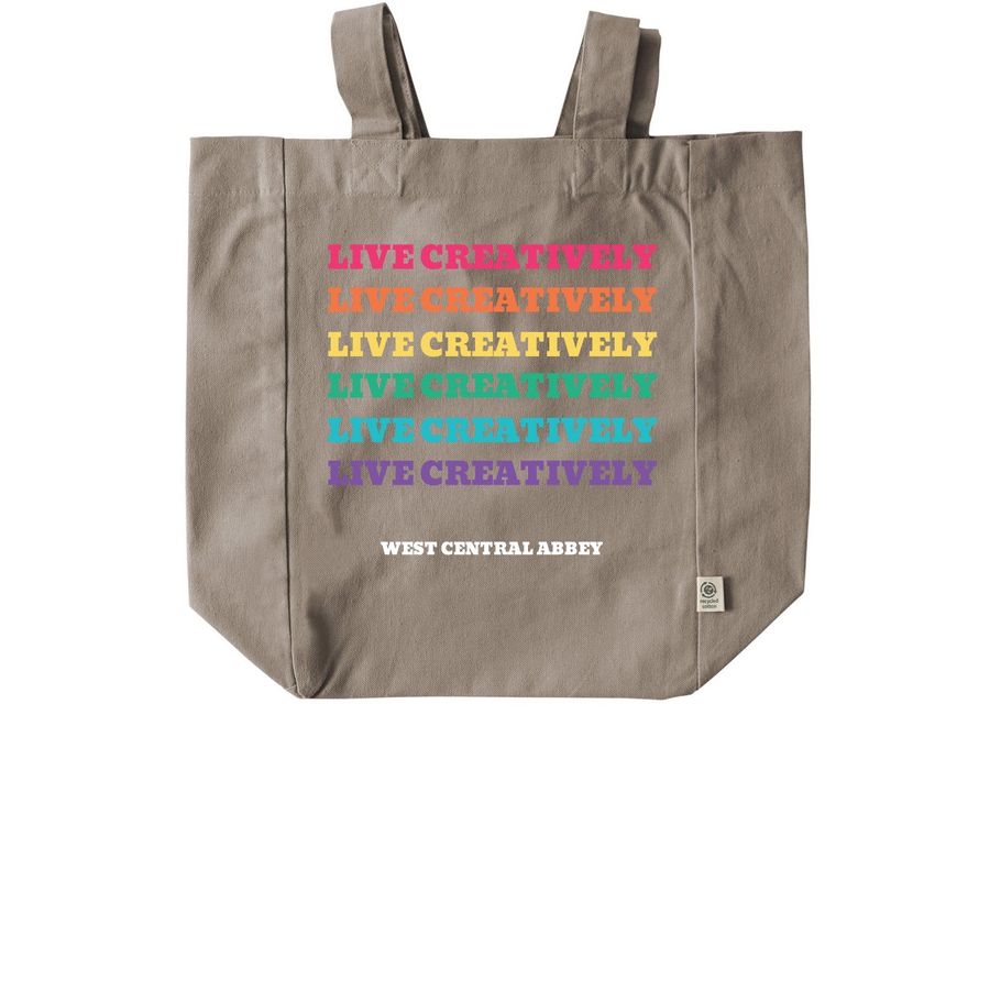 live creatively tote bag, a Pumice Recycled Cotton Tote Bag