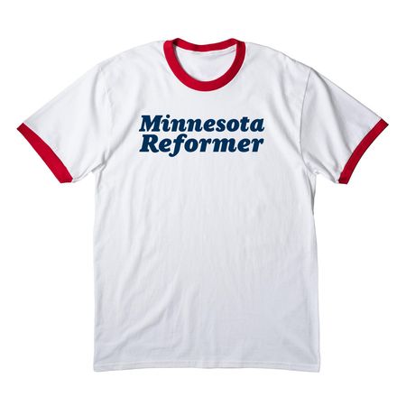 Reformer ringer, a White/ Red Cotton Ringer Tee