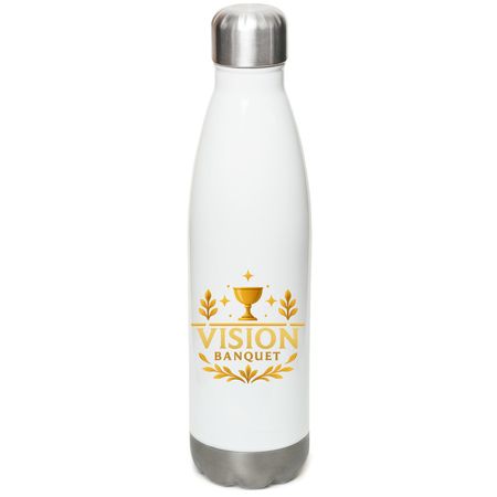 Vision Banquet Stainless Steel Bottle, a White Stainless Steel Water Bottle