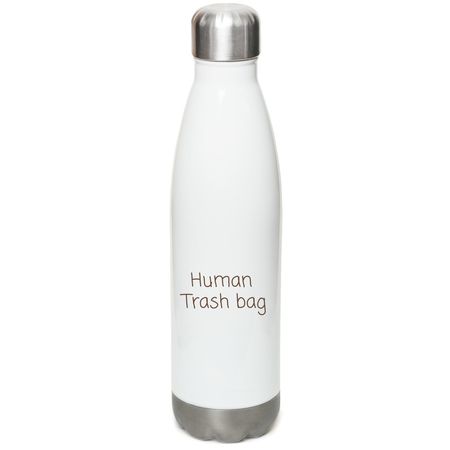 Just Swallow, a White Stainless Steel Water Bottle