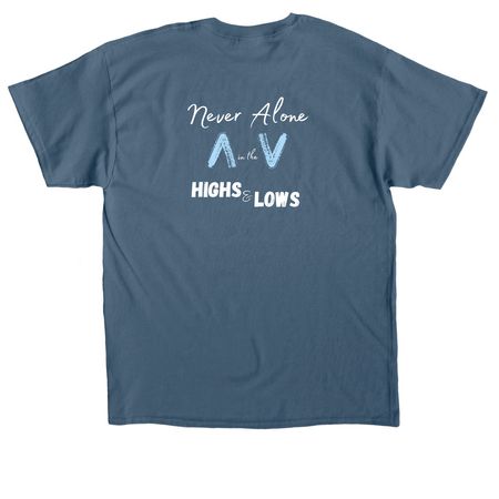 Never Alone, a Indigo Blue Classic Unisex Tee