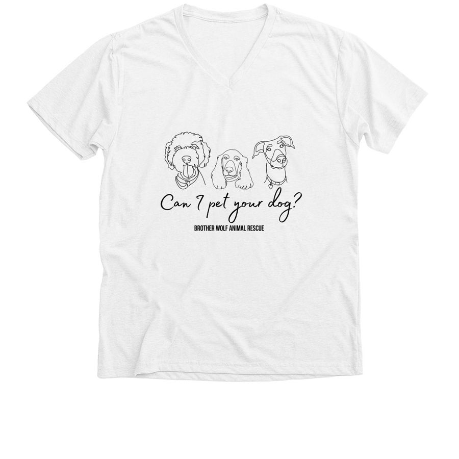 Can I pet your dog?, a Solid White Blend Premium V-Neck Tee