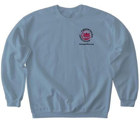 25th Fibromyalgia Awareness Day Shirt, a Stone Blue Softstyle Crewneck Sweatshirt