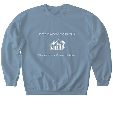 Raise the Barn ? WHOA Sanctuary Rebuild, a Stone Blue Softstyle Crewneck Sweatshirt