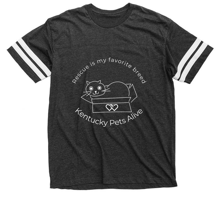 Merchandise that saves lives, a Vintage Smoke / White Football Jersey Tee