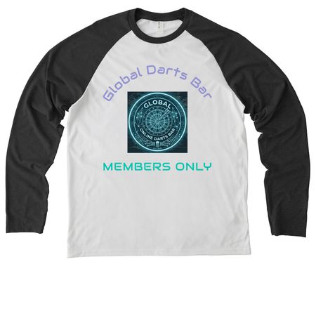Get your Darts Bar Gear, a Space Black/ Bright White Allmade Eco Triblend Colorblock Raglan Long Sleeve Tee