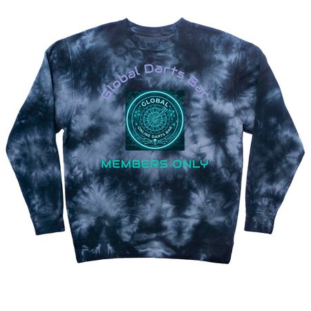 Get your Darts Bar Gear, a Black Tie Dye Crewneck Sweatshirt