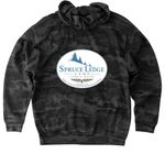 Spruce ledge ROUND 3, a Black Camo Heavyweight Camo Pullover Hoodie (back-view)