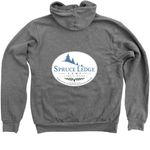 Spruce ledge ROUND 3, a Deep Heather Zip Up Hoodie (back-view)