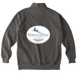Spruce ledge ROUND 3, a Pepper Comfort Colors Quarter Zip Pullover (back-view)