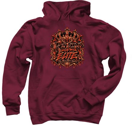 Reign Elite By MackMain Apparel Red Graphic&nbsp;, a Maroon Pullover Hoodie
