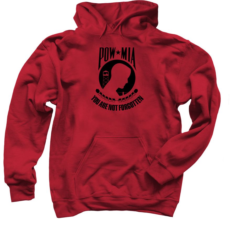 POW/MIA Shirts, a Cardinal Red Pullover Hoodie
