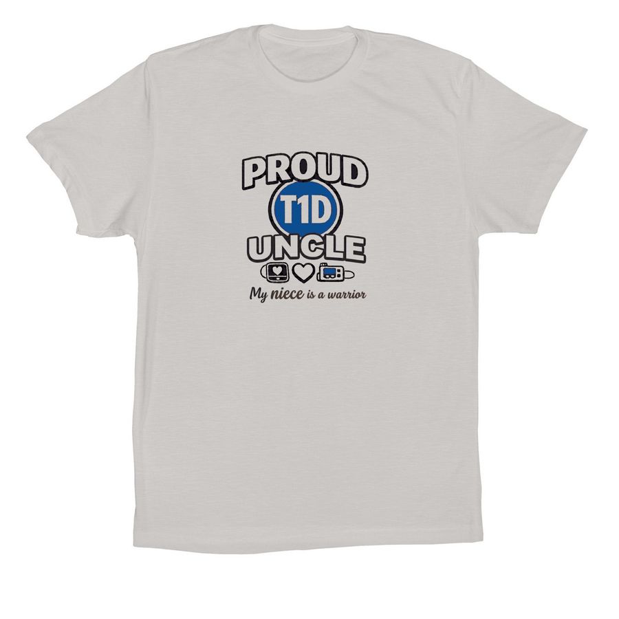 Proud T1D Uncle to niece, a Solid Athletic Grey Premium Cotton Tee