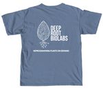 Deep Root Friends and Family, a Blue Jean Comfort Colors Unisex Tee (back-view)