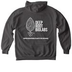 Deep Root Friends and Family, a Pepper Comfort Colors Pullover Hoodie (back-view)