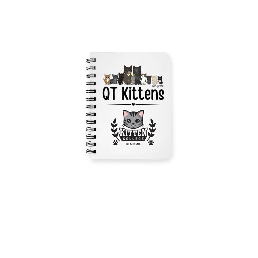 Buy a Notebook. &nbsp;Send a QT Kitten to College!, a White Spiral Notebook