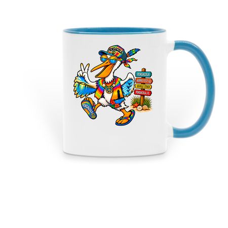 Pensacola Hippie Festival 2026 Coffee Mug, a Light Blue Two-Tone Ceramic Mug