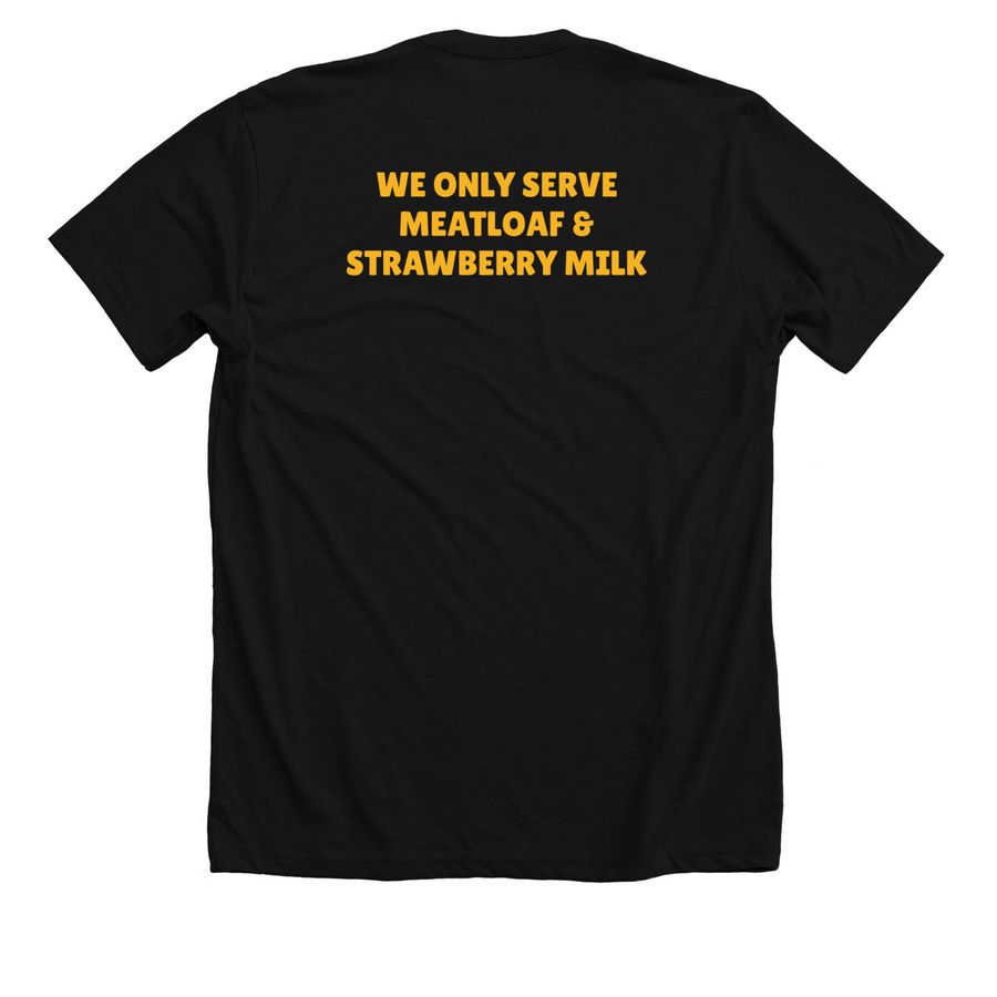 MARGIE'S MEATLOAF MECCA T-SHIRTS & HOODIES, a Solid Black Blend Premium Unisex Tee (back-view)