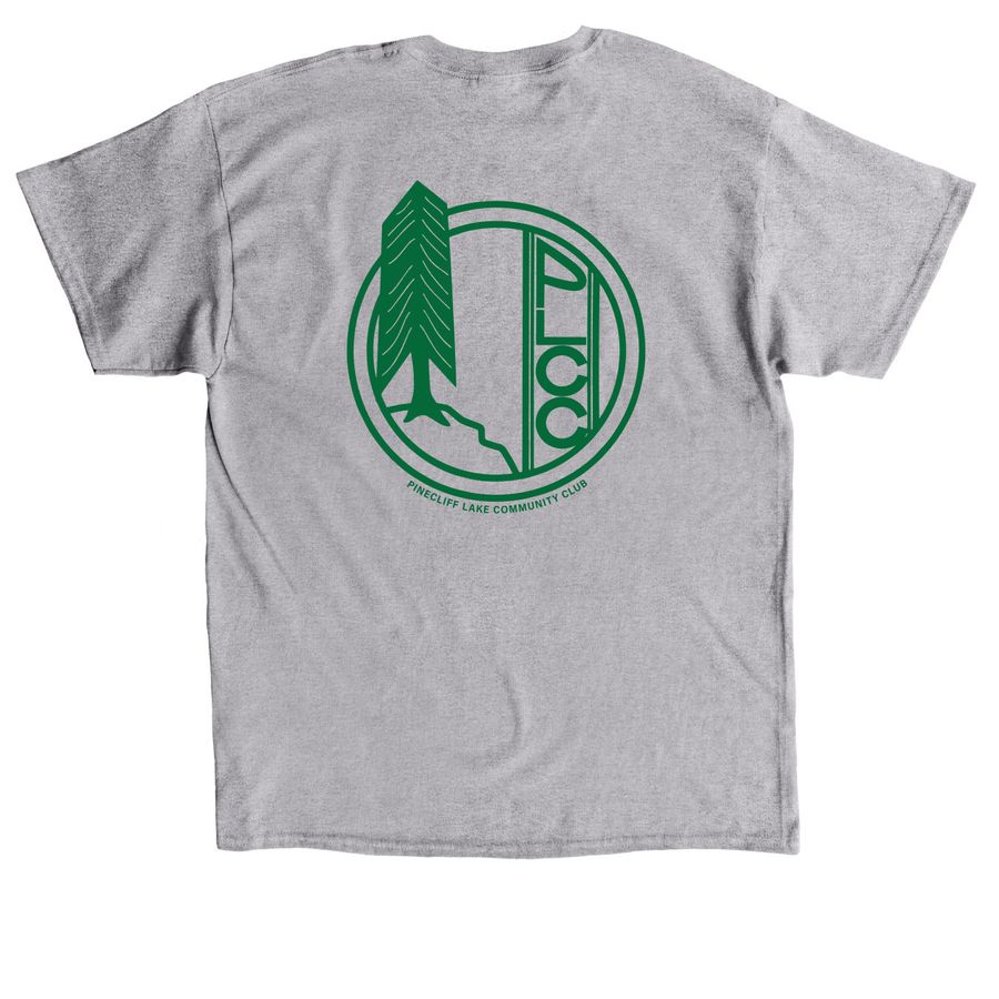 Pinecliff Lake Member Green Logo, a Sport Grey Classic Unisex Tee (back-view)