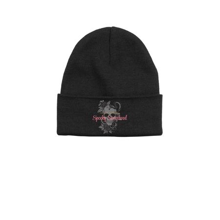Haunting Hats, a Black Printed Base Camp Beanie