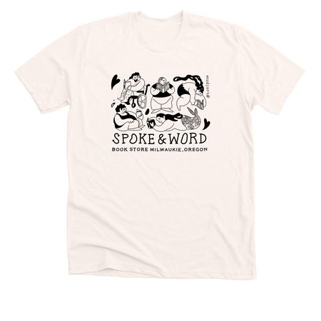 Spoke & Word Books Reading Community Merch, a Heather Natural Premium Unisex Tee