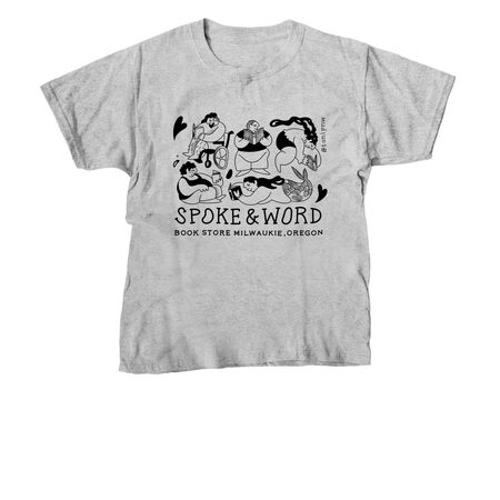 Spoke & Word Books Reading Community Merch, a Sport Grey Youth Unisex Tee