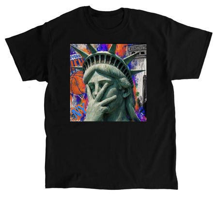 Statue of liberty throwing up 3s&nbsp;, a Black Classic Unisex Tee