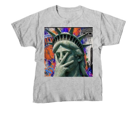 Statue of liberty throwing up 3s&nbsp;, a Sport Grey Youth Unisex Tee